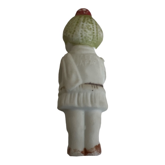 1930’s Porcelain Bisque Figurine of Little Girl Holding Doll, Made in Japan - Picture 3 of 4